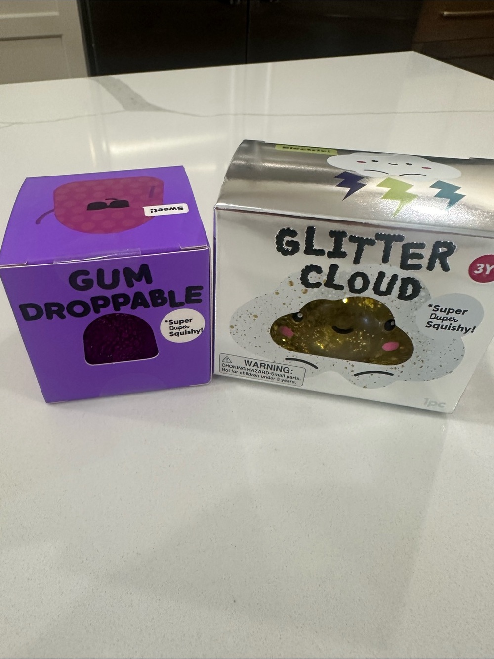 Jadore Glitter Cloud & Gum Droppable set of 2 PURPLE AND SILVER/GOLD